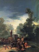 Francisco Goya Highwaymen attacking a  Coach Germany oil painting artist